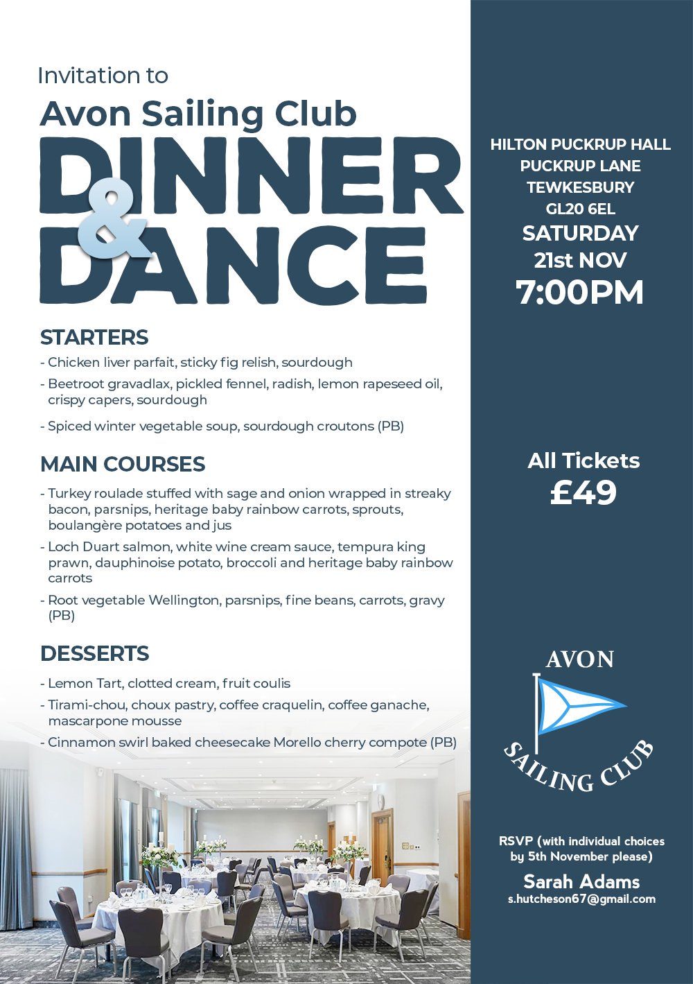 Avon Sailing Club 2026 Dinner Dance